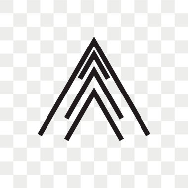 Yukarı ok vektör simgesi arro kadar şeffaf arka plan üzerinde izole