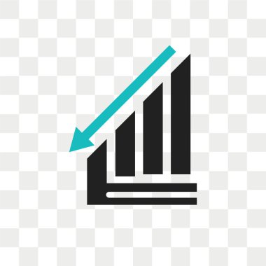 Veri analytics alt grafik vektör simgesi üzerinde Transp izole
