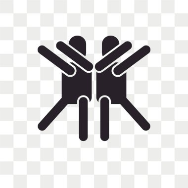 Saydam arka plan üzerinde izole vektör simgesi dans, dans 