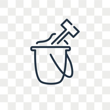 Saydam arka plan üzerinde kova logo tasarımı izole kova vektör simgesi