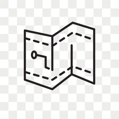 Şeffaf arka plan, harita logo des izole vektör simge göster