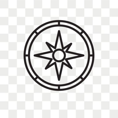 Saydam arka plan üzerinde pusula izole pusula vektör simgesi 