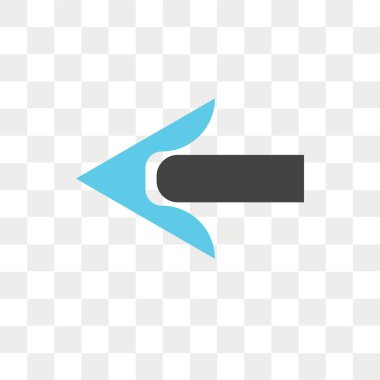 Saydam arka plan üzerinde sol izole sol ok vektör simgesi 