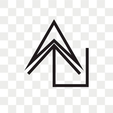 Yukarı ok vektör simgesi arro kadar şeffaf arka plan üzerinde izole