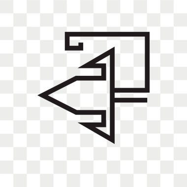 Saydam arka plan üzerinde sol izole sol ok vektör simgesi 