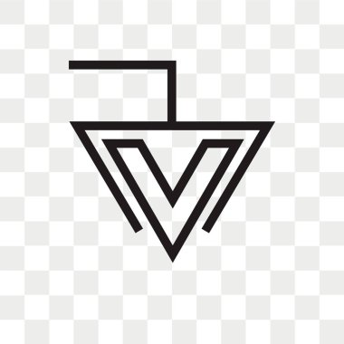 Saydam arka plan üzerinde aşağı izole ok vektör simgesi 