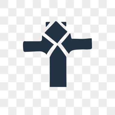 Logo şeffaf arka plan üzerinde izole vektör simgesi çapraz