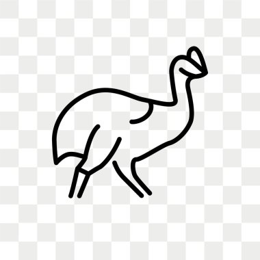 Saydam arka plan üzerinde Cassowary logo tasarımı izole cassowary vektör simgesi