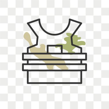 Kurşun geçirmez yelek vektör simgesi üzerinde şeffaf arka plan izole