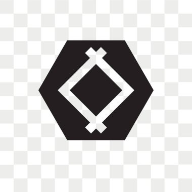 Saydam arka plan üzerinde altıgen izole altıgen vektör simgesi 