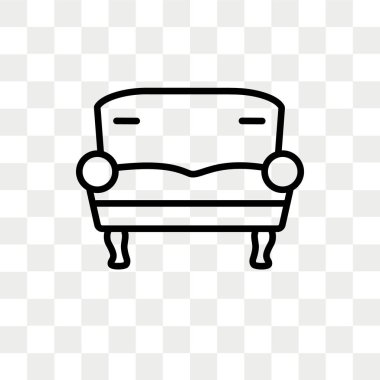 Saydam arka plan üzerinde iki koltuk kanepe logo tasarımı izole iki koltuk kanepe vektör simgesi