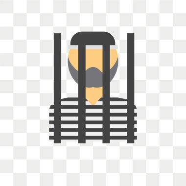 Saydam arka plan üzerinde Prisone izole mahkum vektör simgesi