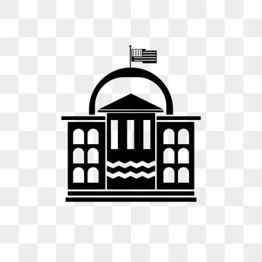 Saydam arka plan üzerinde Whit izole Beyaz Saray vektör simgesi