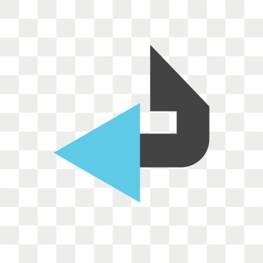 Saydam arka plan üzerinde sol izole sol ok vektör simgesi 