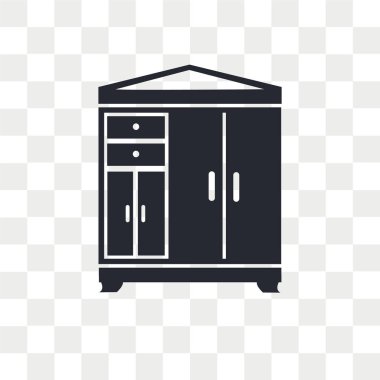 Saydam arka plan üzerinde dolap lo izole dolap vektör simgesi