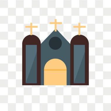 Saydam arka plan üzerinde kilise lo izole kilise vektör simgesi