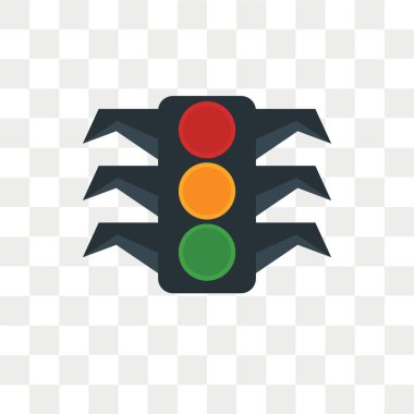 Saydam arka plan üzerinde Tr izole trafik ışığı vektör simgesi