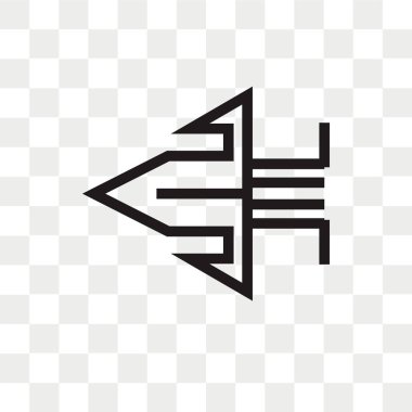 Saydam arka plan üzerinde sol izole sol ok vektör simgesi 