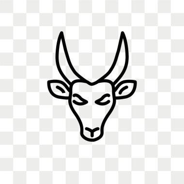 Saydam arka plan üzerinde antilop logo tasarımı izole antilop vektör simgesi