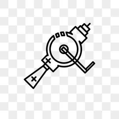 Saydam arka plan üzerinde el izole el matkap vektör simgesi 