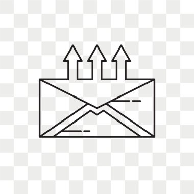 E-posta vektör simgesi şeffaf arka plan üzerinde e-posta logo izole