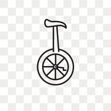 Saydam arka plan üzerinde Unicycl izole tek tekerlekli sirk bisikletine vektör simgesi