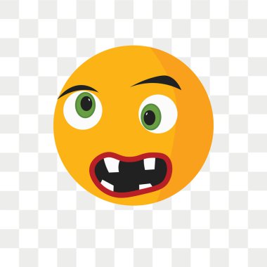 Saydam arka plan üzerinde izole sürpriz gülümseme vektör simgesi, 