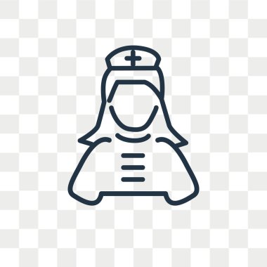 Saydam arka plan üzerinde hemşire logo tasarımı izole hemşire vektör simgesi