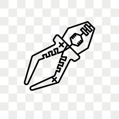 Saydam arka plan üzerinde pense lo izole pense vektör simgesi