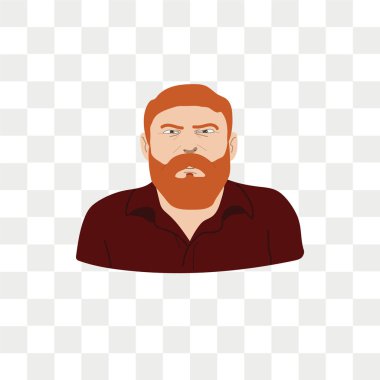 Saydam arka plan üzerinde adam yüz logo tasarımı izole adam yüz vektör simgesi