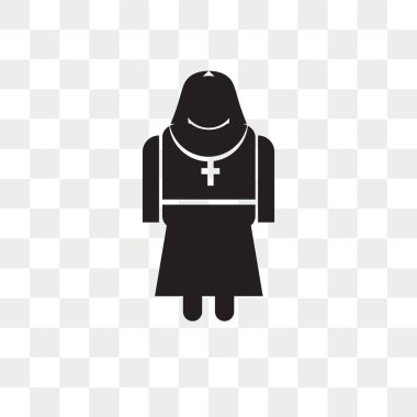 Saydam arka plan üzerinde Rahibe logo des izole Rahibe vektör simgesi