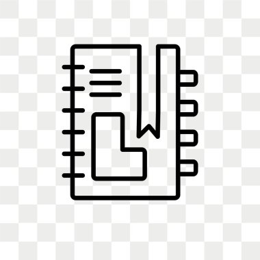 Saydam arka plan üzerinde defter logo tasarımı izole defter vektör simgesi