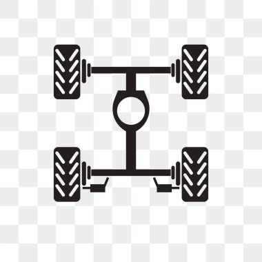 Saydam arka plan üzerinde şasi izole şasi vektör simgesi 