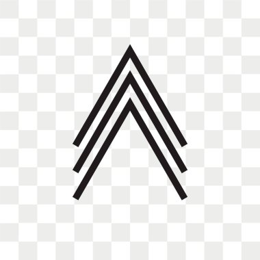 Yukarı ok vektör simgesi arro kadar şeffaf arka plan üzerinde izole