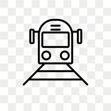 Saydam arka plan üzerinde tren önden görünüm logo tasarımı izole tren önden görünüm vektör simgesi