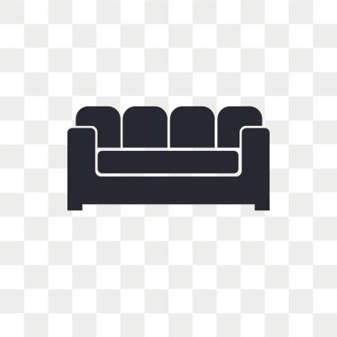 Saydam arka plan üzerinde kanepe logosu d izole kanepe vektör simgesi