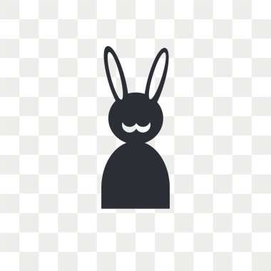 Saydam arka plan üzerinde tavşan logosu izole tavşan vektör simgesi