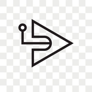 Saydam arka plan üzerinde Righ izole sağ ok vektör simgesi