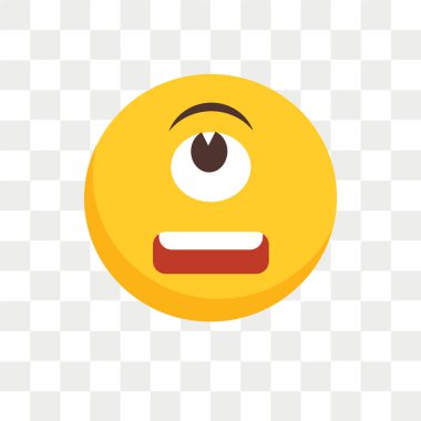 Saydam arka plan üzerinde tepegöz logo tasarımı izole Cyclops vektör simgesi