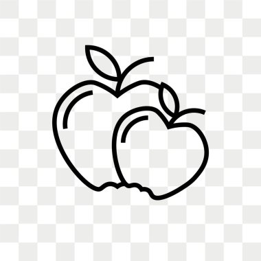 Saydam arka plan üzerinde Apple logosu izole elma vektör simgesi