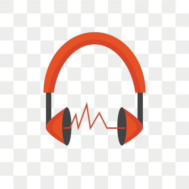 Saydam arka plan üzerinde Headp izole kulaklık vektör simgesi