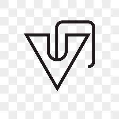 Saydam arka plan üzerinde aşağı izole ok vektör simgesi 