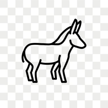 Saydam arka plan üzerinde eşek logo tasarımı izole eşek vektör simgesi