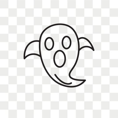 Saydam arka plan üzerinde hayalet logo izole hayalet vektör simgesi