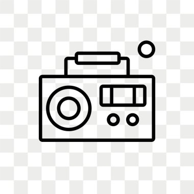 Saydam arka plan üzerinde müzik setini logo tasarımı izole müzik setini vektör simgesi