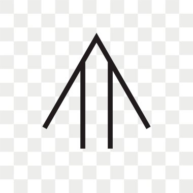 Yukarı ok vektör simgesi arro kadar şeffaf arka plan üzerinde izole