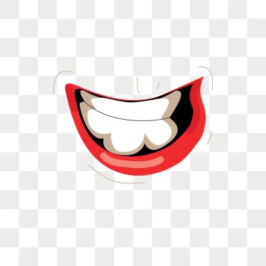 Saydam arka plan üzerinde ağız ifadeleri logo tasarımı izole ağız ifadeleri vektör simgesi