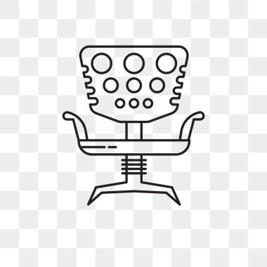 Saydam arka plan üzerinde sandalye logo izole sandalye vektör simgesi