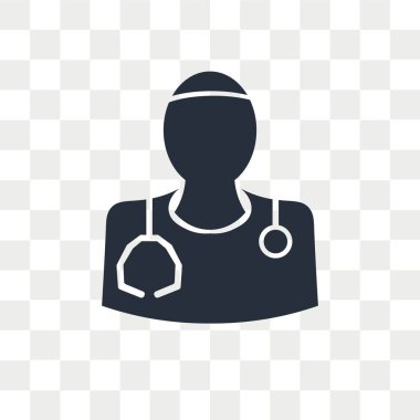 Saydam arka plan üzerinde doktor lo izole Doktor vektör simgesi