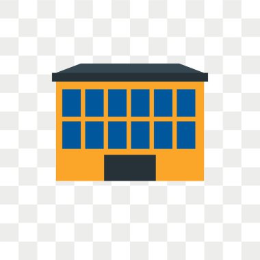 Saydam arka plan üzerinde izole vektör simgesi bina, Buildin